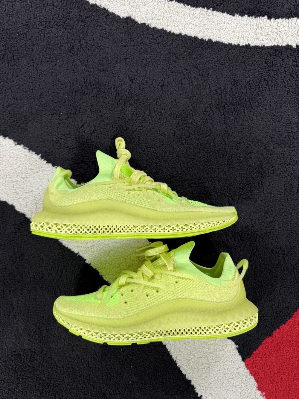 Adidas 4D Fusio Pulse Yellow Lime Green Primeknit Running Shoes Mens Size 7